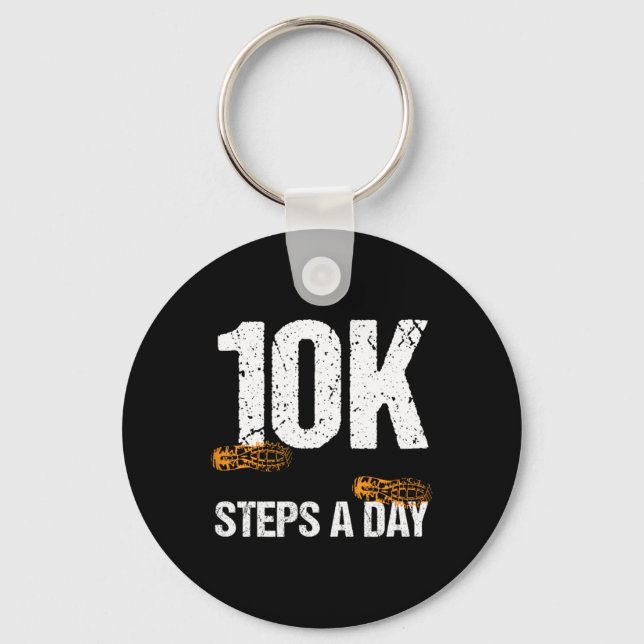 Porte-clés 10000 Steps A Day New Year Health And Fitness Goal (Recto)