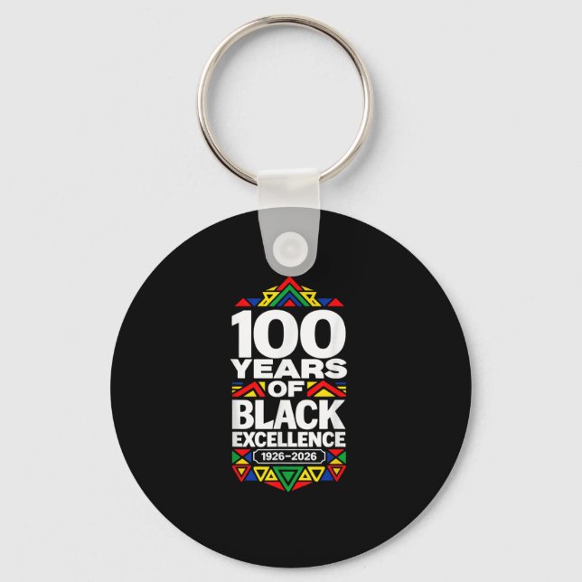 Porte-clés 100 ans d'excellence noire centenaire noir (Recto)