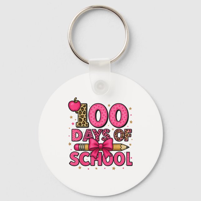 Porte-clés 100 Days Of School Nk Coquette Bow Girls 100th Day (Recto)