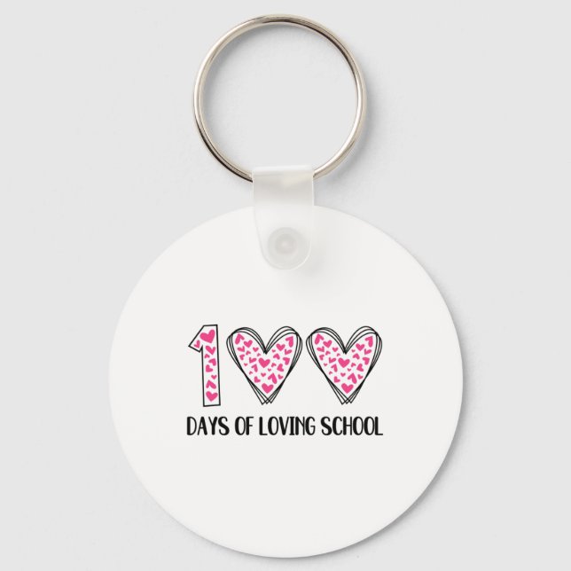 Porte-clés 100 jours d'amour de l'école 100e jour d'école ens (Recto)