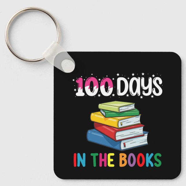Porte-clés 100 jours dans les livres bibliothécaire de lectur (Recto)