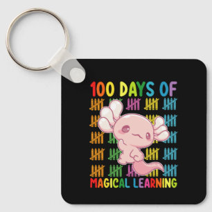 Porte-clés 100 Jours D'Apprentissage Magique École Axolotl