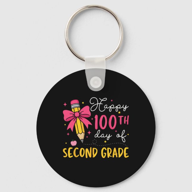 Porte-clés 100 jours de 2e année 100e jour d'école T (Recto)