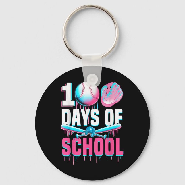 Porte-clés 100 Jours De Bat De Baseball Scolaire 100E Jour De (Recto)