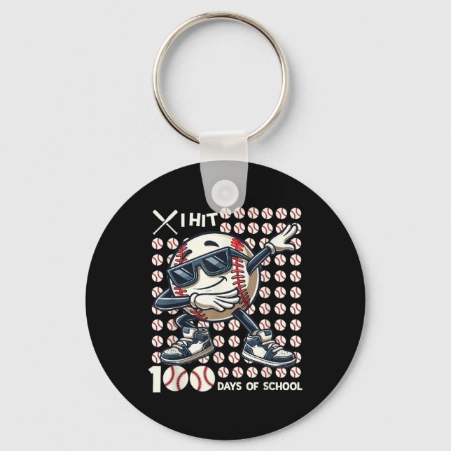 Porte-clés 100 Jours De Bat De Baseball Scolaire 100E Jour De (Recto)