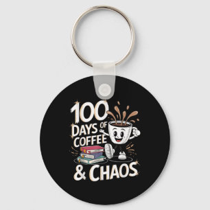 Porte-clés 100 Jours De Café Et Chaos 100E Jour D'École