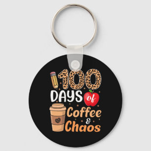 Porte-clés 100 jours de café et de chaos enseignant aux enfan