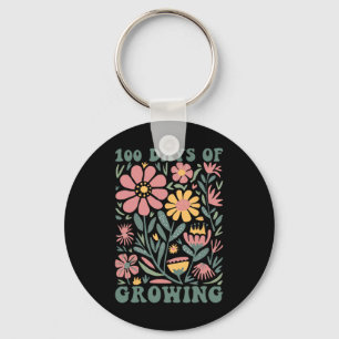 Porte-clés 100 Jours De Fleurs Boho En Croissance 100 Jours D
