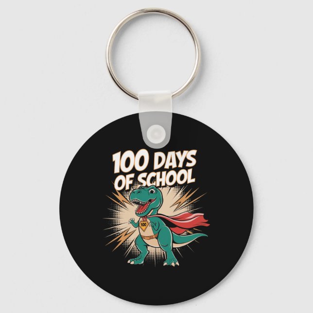 Porte-clés 100 Jours De L'École Enseignant Dido Héros 100ème  (Recto)