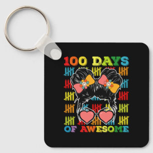 Porte-clés 100 jours de magnifique chignon désordonné 100e jo