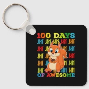 Porte-clés 100 jours de super écureuil 100e jour d'école
