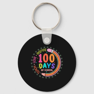 Porte-clés 100 Jours D'École Apprendre L'Amour Inspirer 100èm