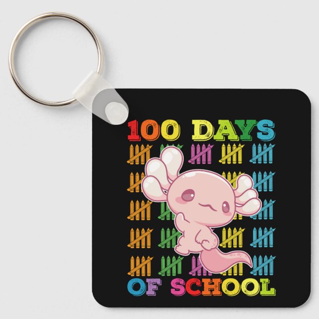 Porte-clés 100 Jours D'école Axolotl Enseignant (Recto)