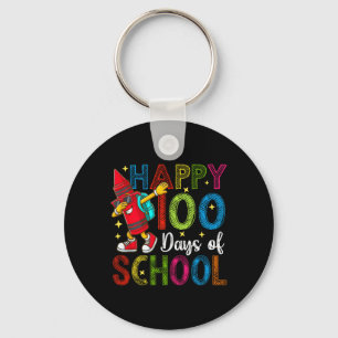 Porte-clés 100 Jours D'École Colorée Dabbing Enseignant Crayo