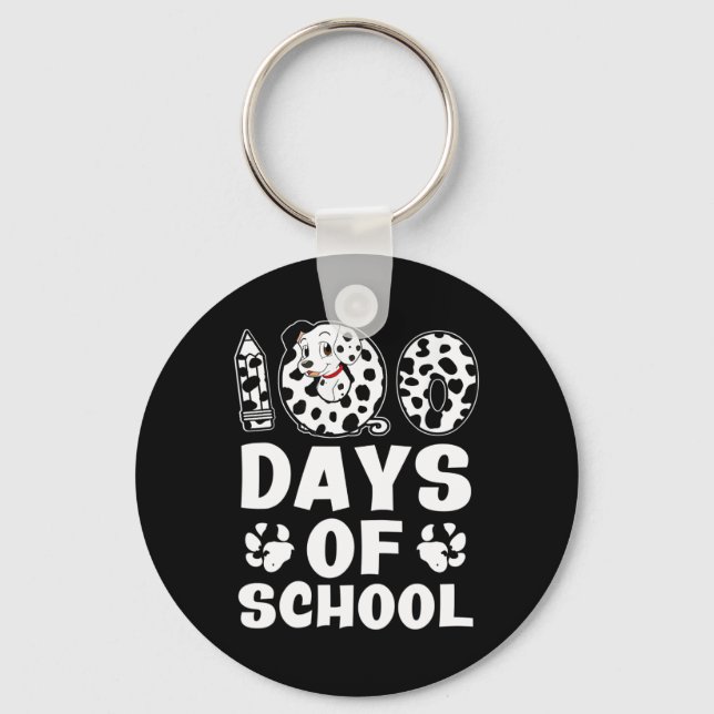 Porte-clés 100 Jours D'École Dalmatienne Chien Garçons Filles (Recto)
