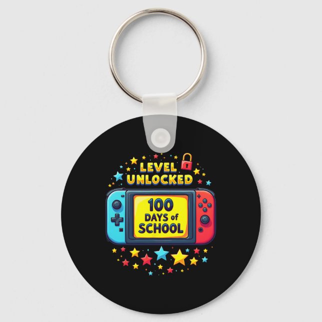Porte-clés 100 Jours D'École Déverrouillé Gamer Boys Vidéo (Recto)