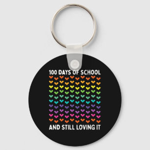 Porte-clés 100 Jours D'École Et Toujours Aimer Il Coeur