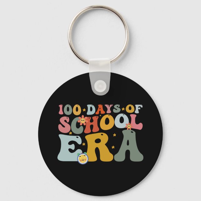 Porte-clés 100 jours d'école Prof cool pour enfants (Recto)