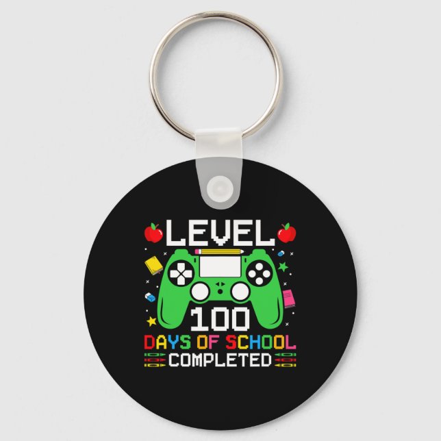 Porte-clés 100 Jours D'École Terminé Jeu Jouer Garçon (Recto)