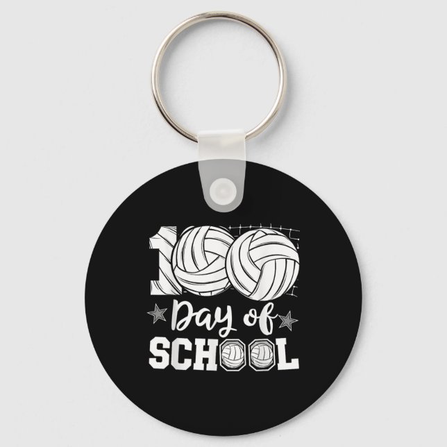 Porte-clés 100 Jours D'Enseignant Enfants Volleyball 100E (Recto)
