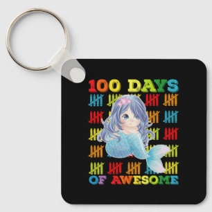 Porte-clés 100 jours d'incroyable sirène 100e jour d'école