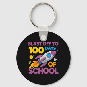 Porte-clés 100 jours école décollage fusée espace enfants étu