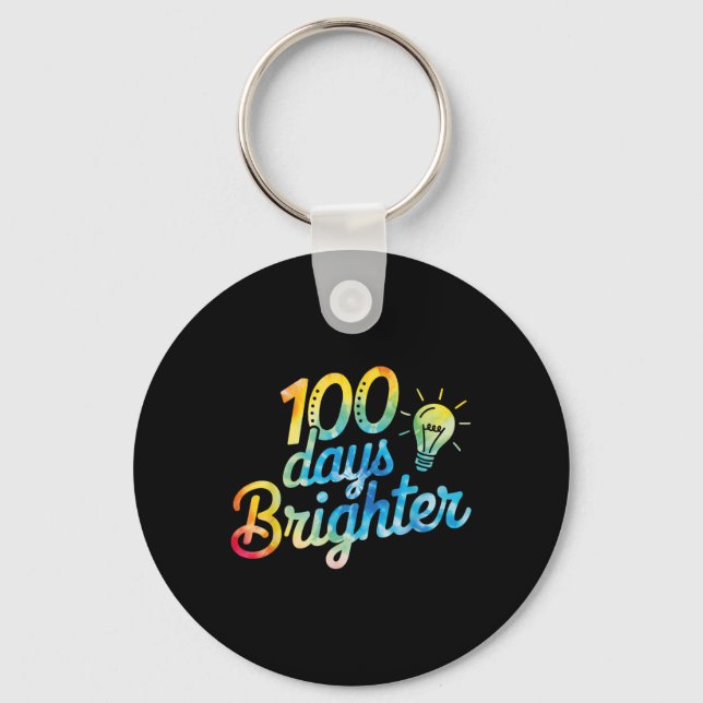 Porte-clés 100 Jours Enseignant Plus Brighter Enfants 100e Jo (Recto)