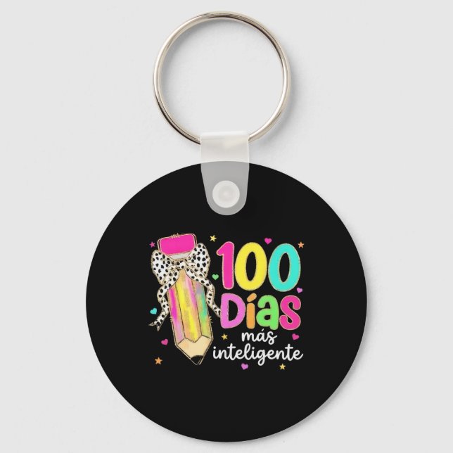 Porte-clés 100 Jours Plus Intelligente Professeur d'espagnol  (Recto)