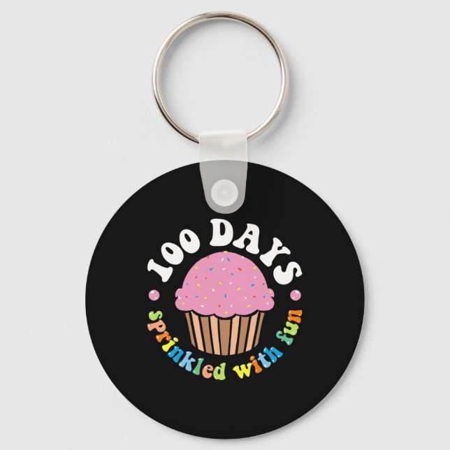 Porte-clés 100 Jours Saupoudrés De Cupcake Fun 100E Jour De S (Recto)