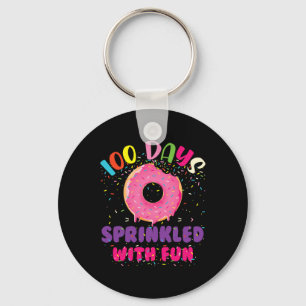 Porte-clés 100 Jours Saupoudrés De Donuts Amusants Joyeux 100