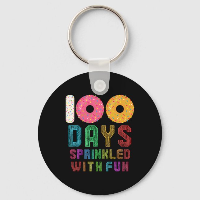 Porte-clés 100 Jours Saupoudrés De Fun 100E Jour D'École (Recto)