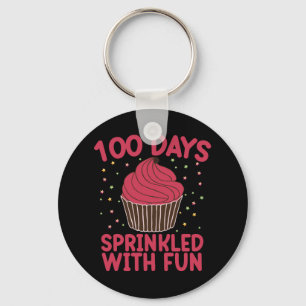 Porte-clés 100 Jours Saupoudrés De Fun Cupcake School Girl