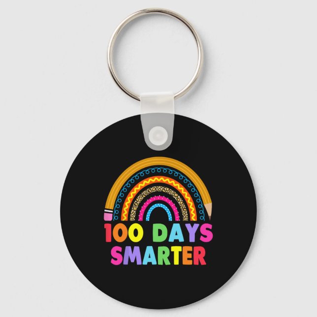 Porte-clés 100 Jours Smarter Joyeux 100E Jour De L'École Arc- (Recto)