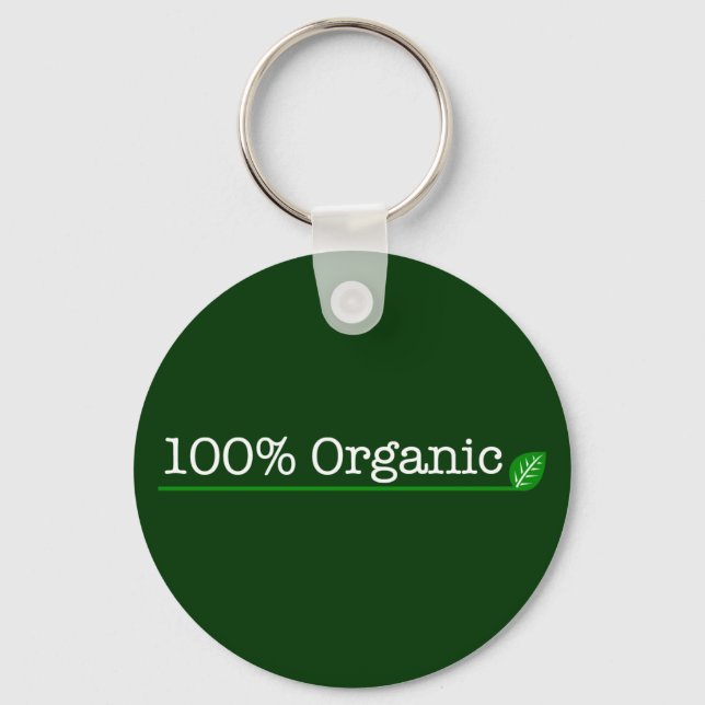 Porte-clés 100% Organic - white text (Recto)