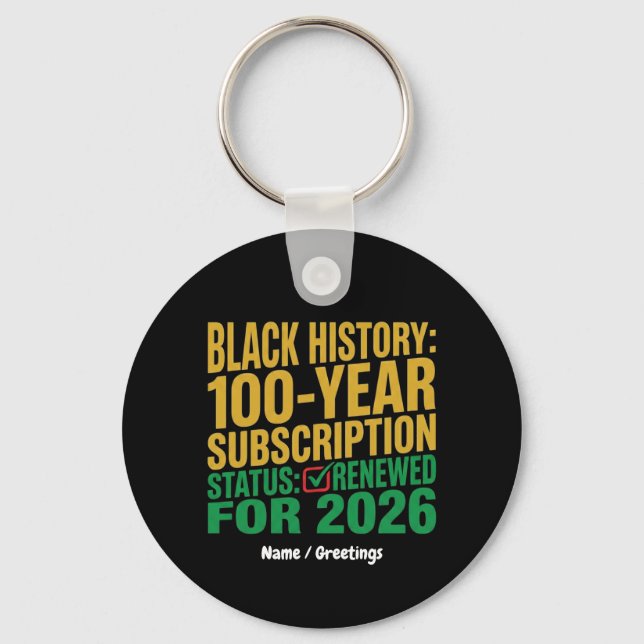 Porte-clés 100-Year Black History Subscription Status Renewed (Recto)