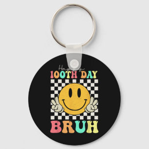 Porte-clés 100e Jour Bruh Smile Face 100 Jours De Garçons D'É
