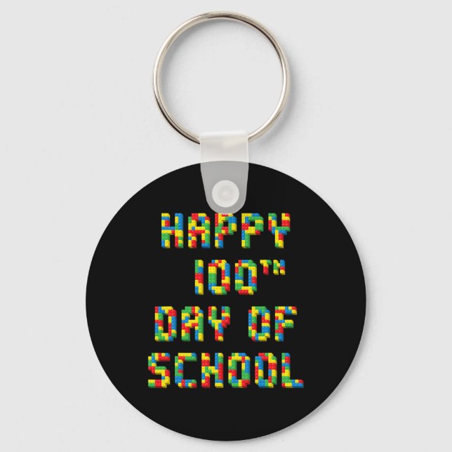 Porte-clés 100E Jour De Bâtiments De Construction Scolaire En (Recto)