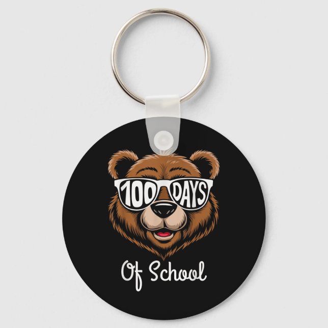 Porte-clés 100e Jour De Cool D'École Ours 100 Jours Plus Inte (Recto)
