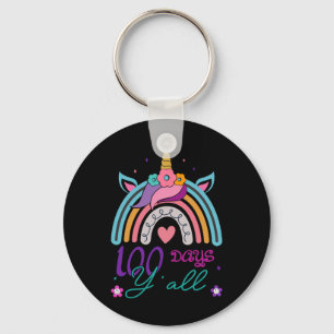 Porte-clés 100e Jour De L'École Arc-en-ciel 100 Jours Y'all U
