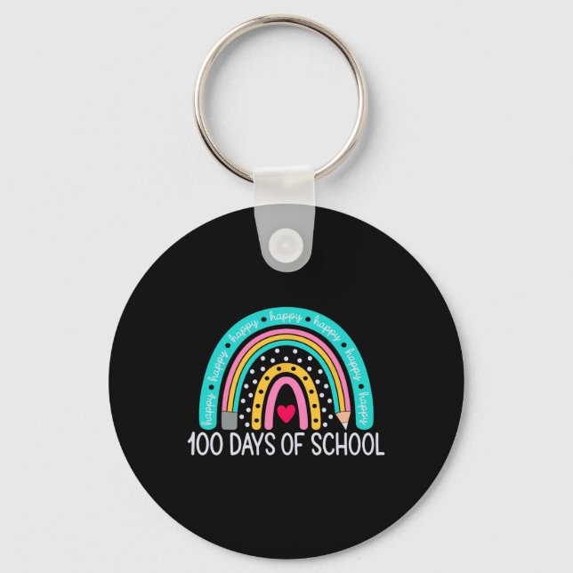 Porte-clés 100e Jour De L'École Enseignant 100 Jours Arc En C (Recto)