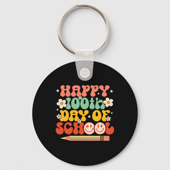 Porte-clés 100e Jour De L'École Enseignant Enfants Retro Supe (Recto)