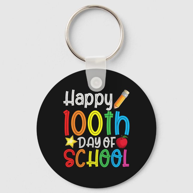 Porte-clés 100e jour d'école 100 jours d'école Professeur Étu (Recto)