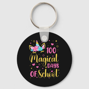 Porte-clés 100e jour d'école 100 jours magiques Licorne 100 J