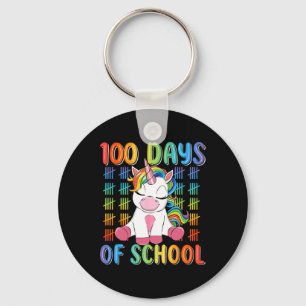 Porte-clés 100ème Jour De L'École Pour Filles Enfants Cute Un