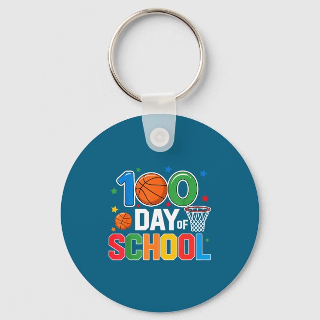 Porte-clés 100th Day Of School Basketball - Kids 100 Days Of  (Recto)