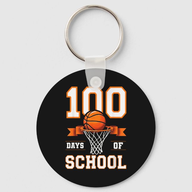Porte-clés 100th Day Of School Basketball Kids 100 Days Of Sc (Recto)