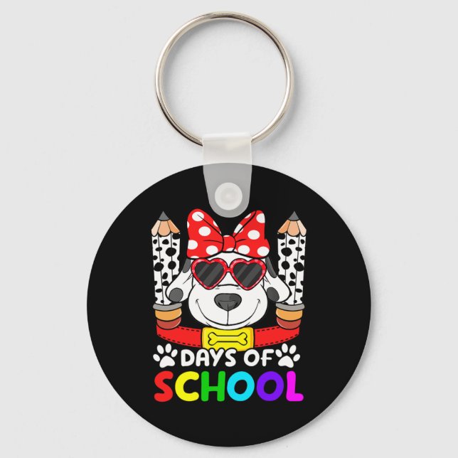 Porte-clés 101 Jours D'école Enseignant Élève 100 Jours Plus  (Recto)