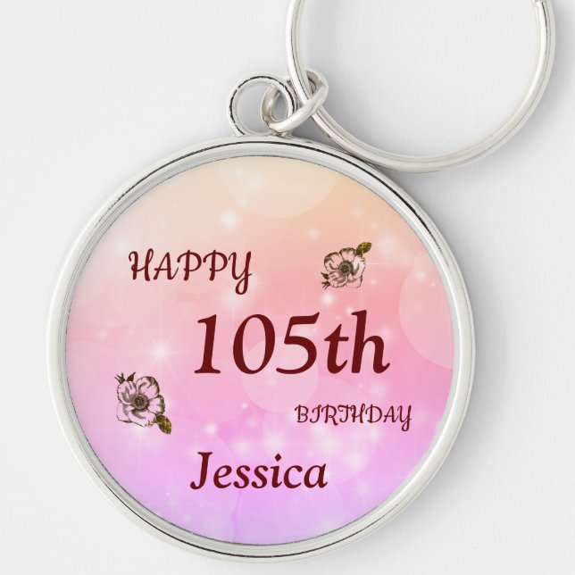 Porte-clés 105e anniversaire joyeux Personnalisé (Devant)