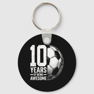 Porte-clés 10 Ans de Ballon de Football Génial