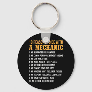 Porte-clés 10 Raisons d'être avec un mécanicien mécanique 